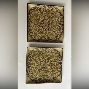 2 Sousaku Sound Collection 8.75” Square Salad Plates Japan